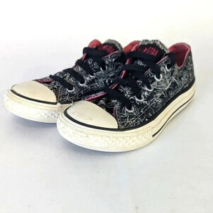 Converse All Star Graphic White Floral Skull Kids Sneakers -11